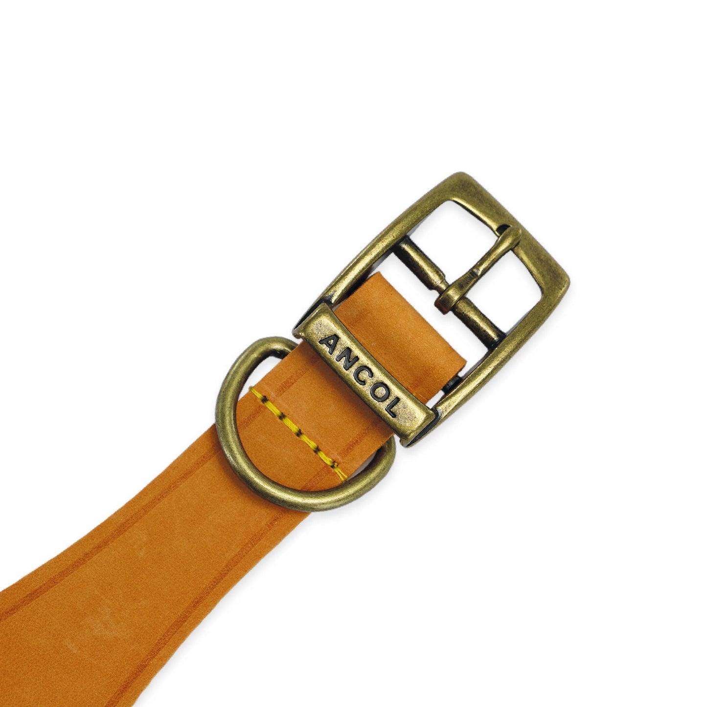 Ancol Pet Products Ltd - Timberwolf Leather Hound Collar ( Size 30-34cm) - Mustard / 30-34cm