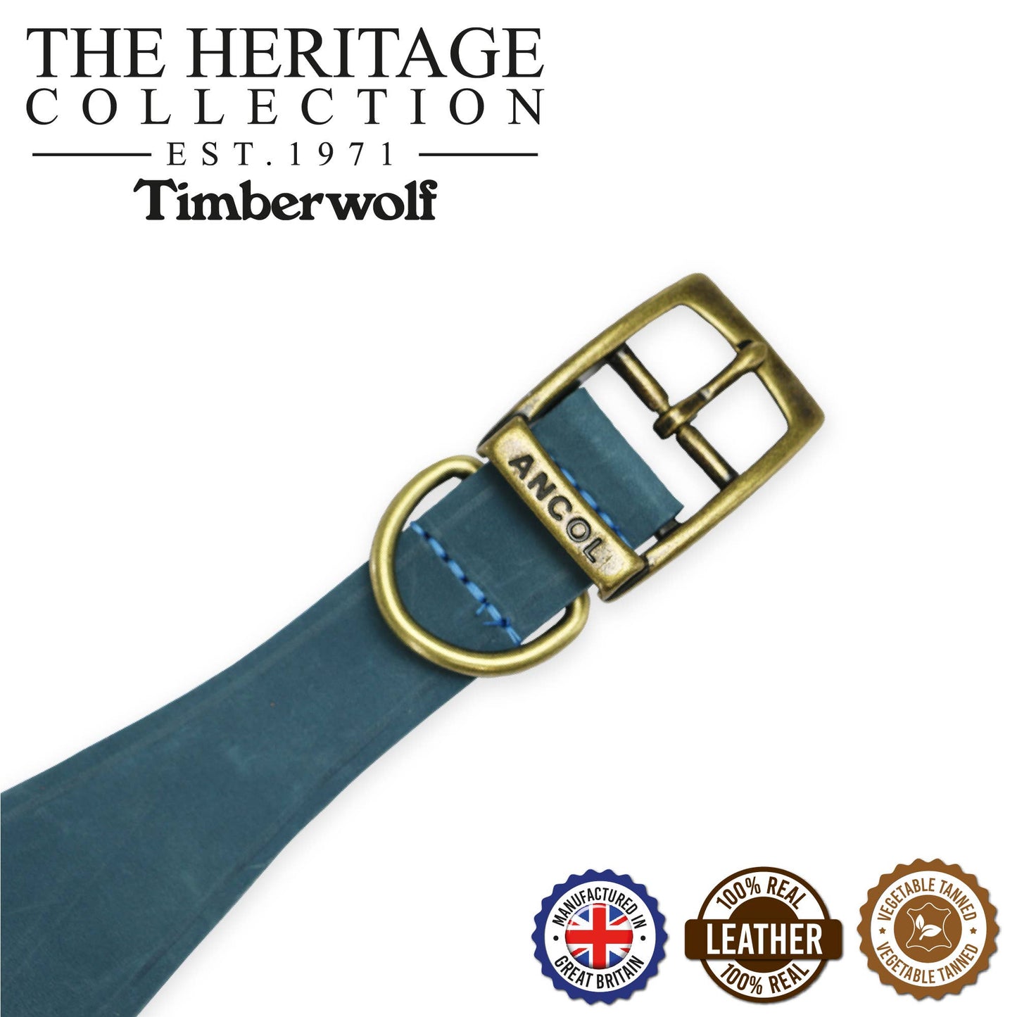 Ancol Pet Products Ltd - Timberwolf Leather Hound Collar ( Size 30-34cm) - Mustard / 30-34cm