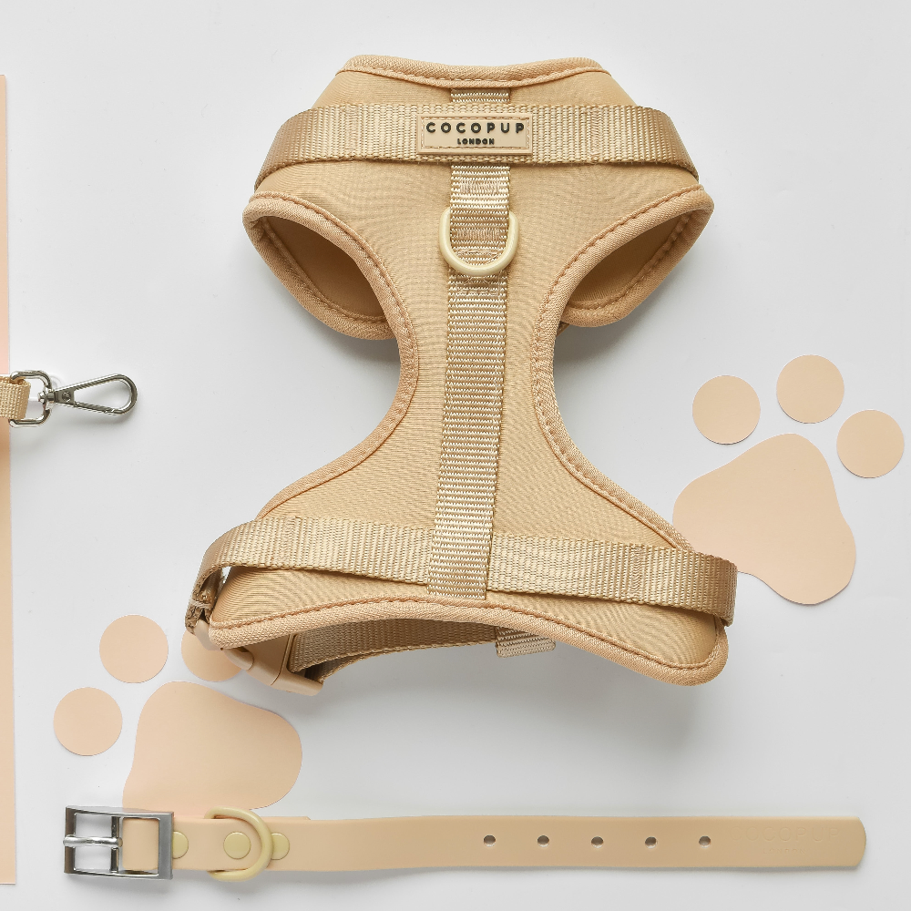 Cocopup London - NAKD Adjustable Neck Harness - Biscuit - S