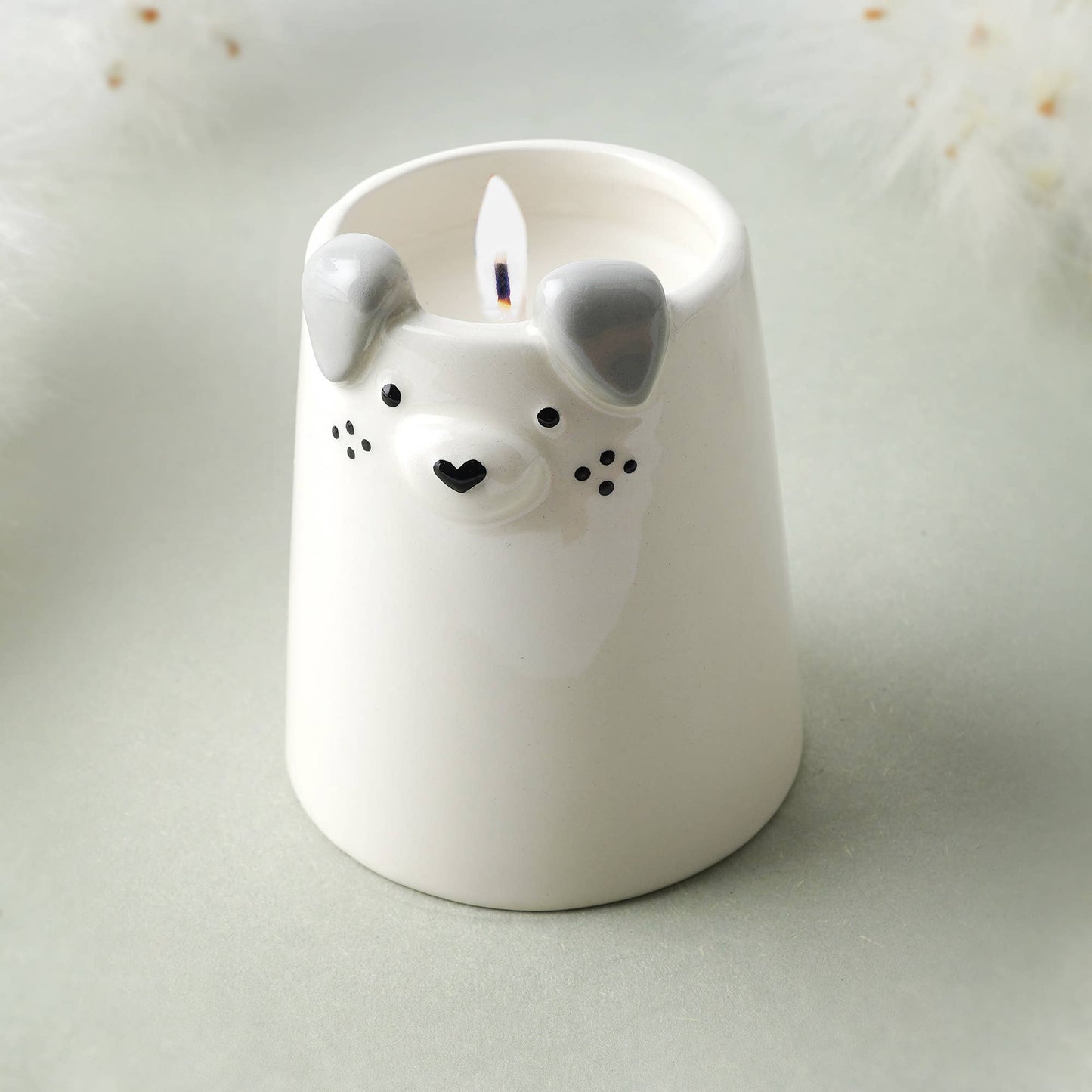 CGB Giftware - Send With Love Ceramic Dog Tealight Candle In Gift Box