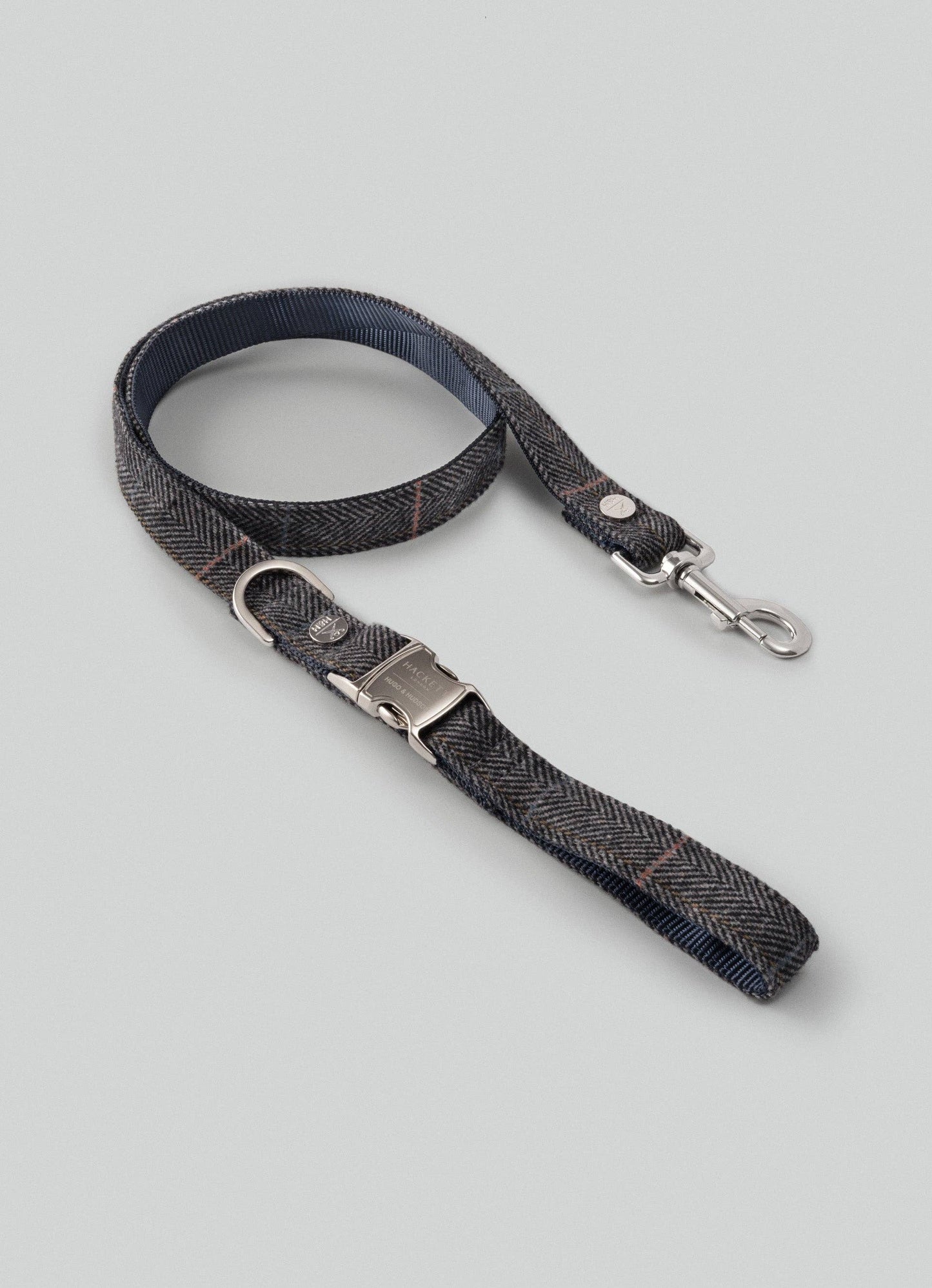 Hugo & Hudson - Hackett x Hugo Hudson Grey Checked Tweed Dog Lead - M/L