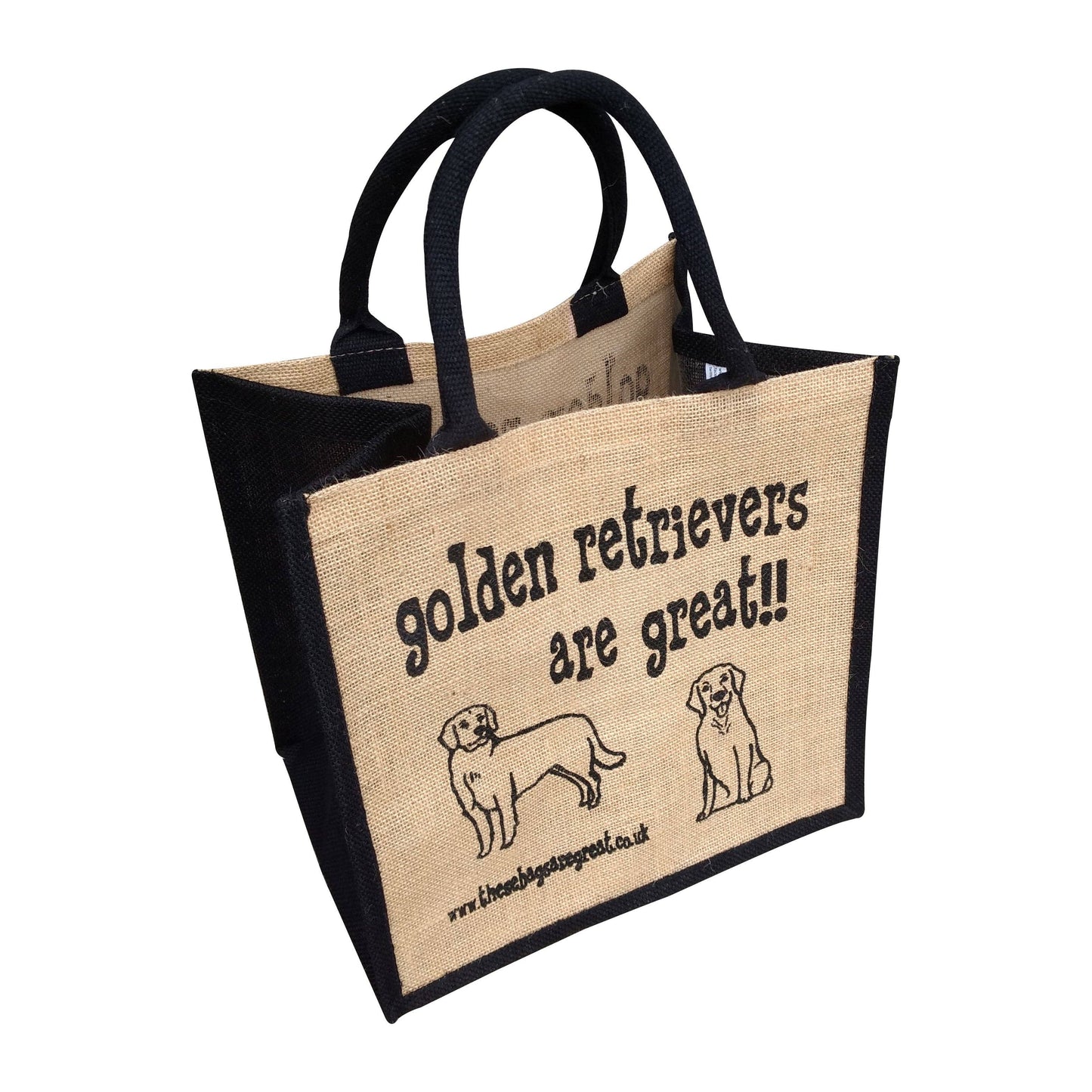 These Bags are Great - Golden Retrievers are Great Bag - Jute Shopping Bag Gift Dog