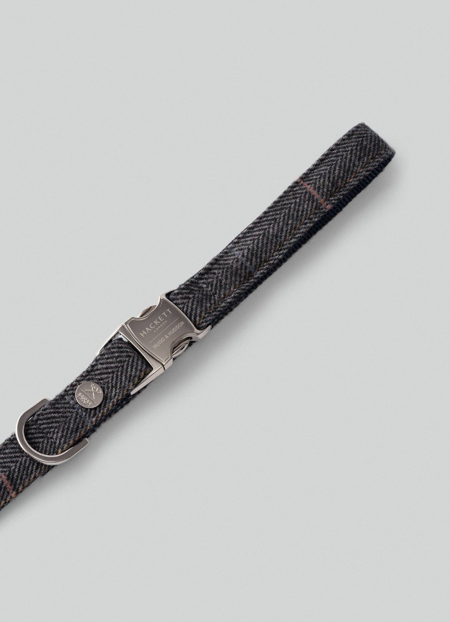Hugo & Hudson - Hackett x Hugo Hudson Grey Checked Tweed Dog Lead - M/L