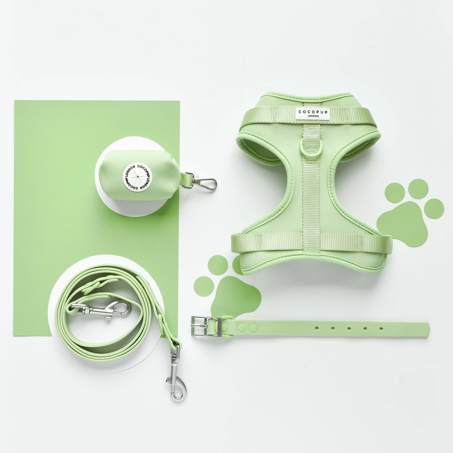 Cocopup London - NAKD Adjustable Neck Harness - Matcha - S