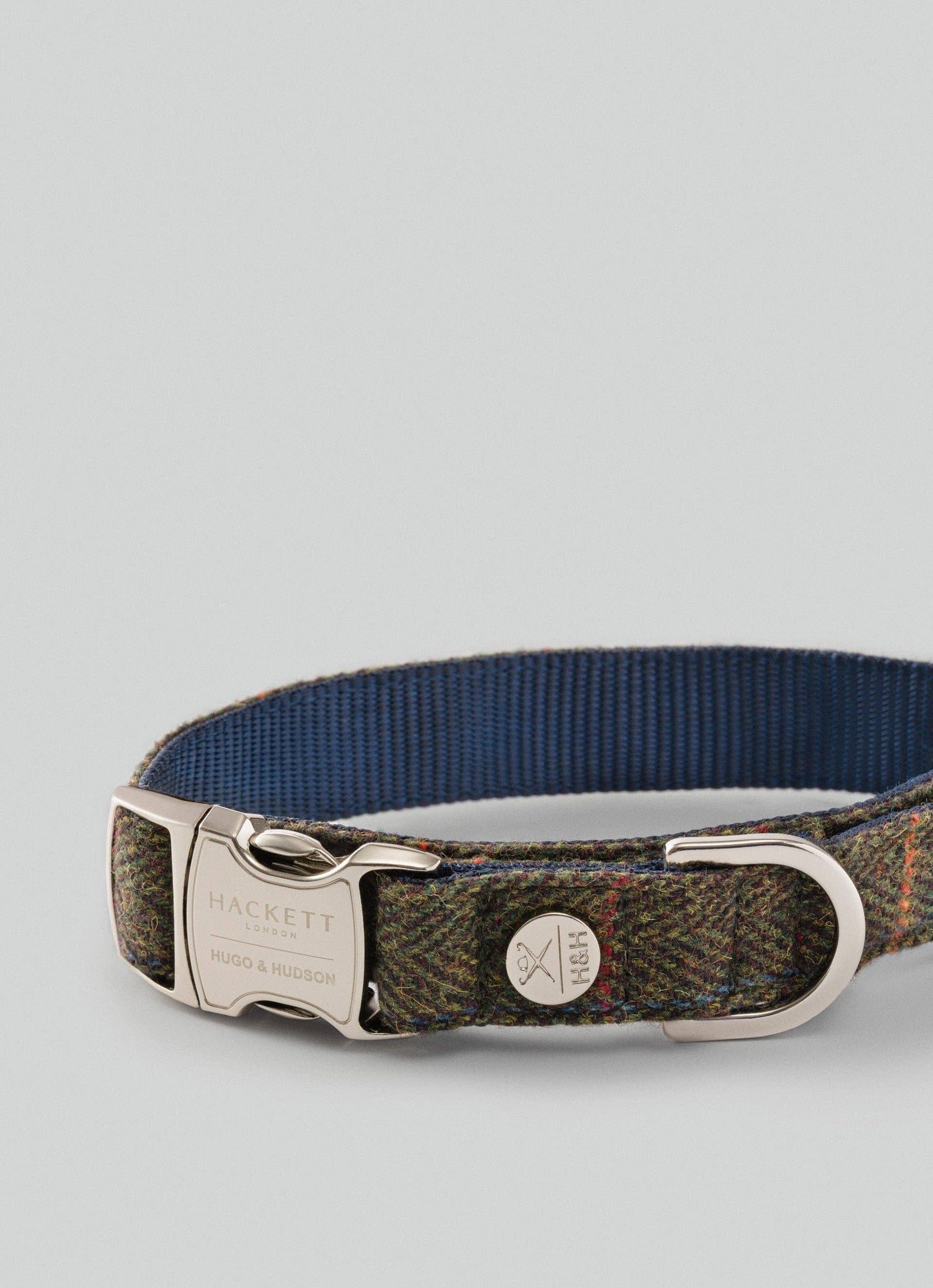 Hugo & Hudson - Hackett x Hugo Hudson Dark Green Checked Tweed Dog Collar - XS