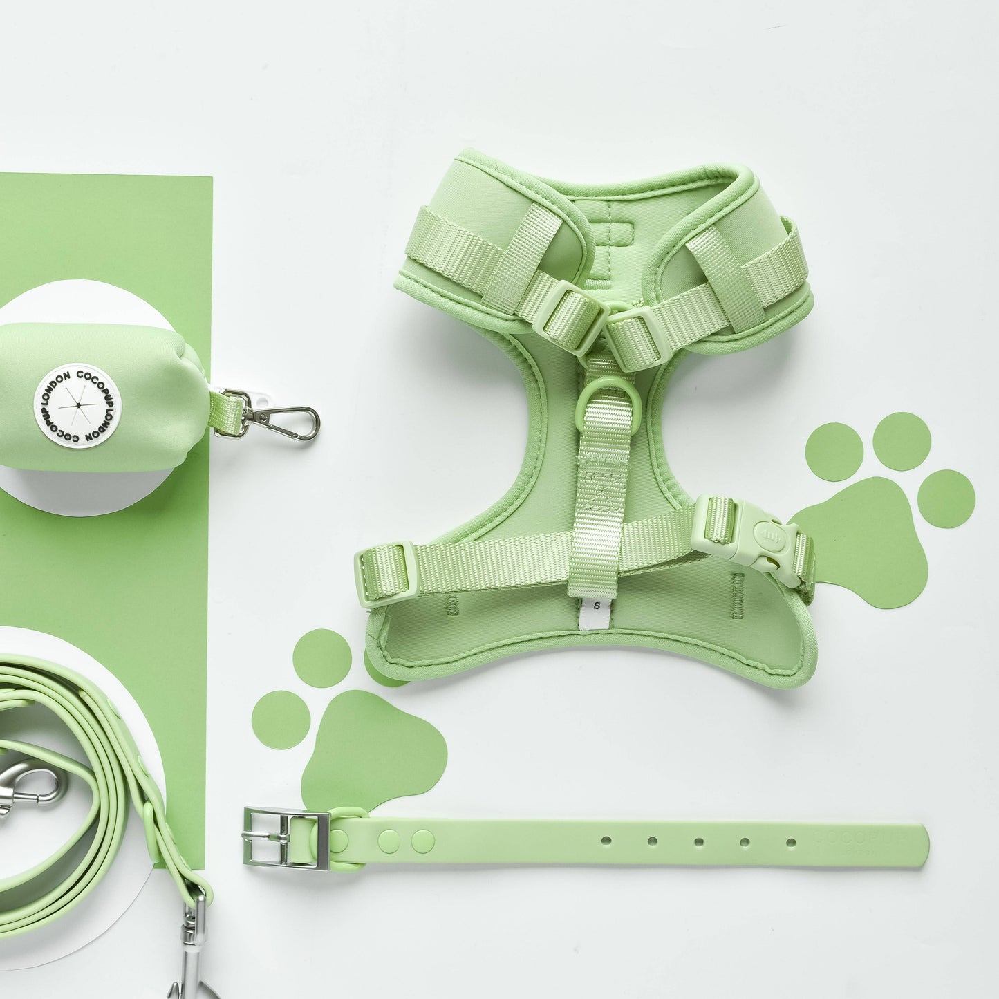 Cocopup London - NAKD Adjustable Neck Harness - Matcha - XS