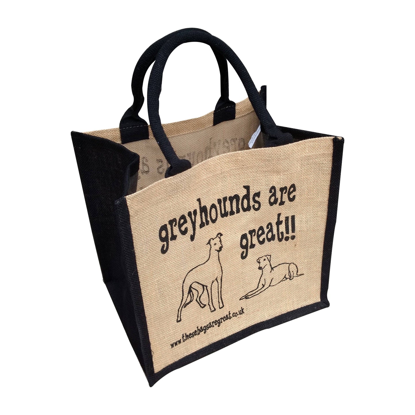 These Bags are Great - Greyhounds are Great Bag - Jute Shopping Bag Gift Dog Breed