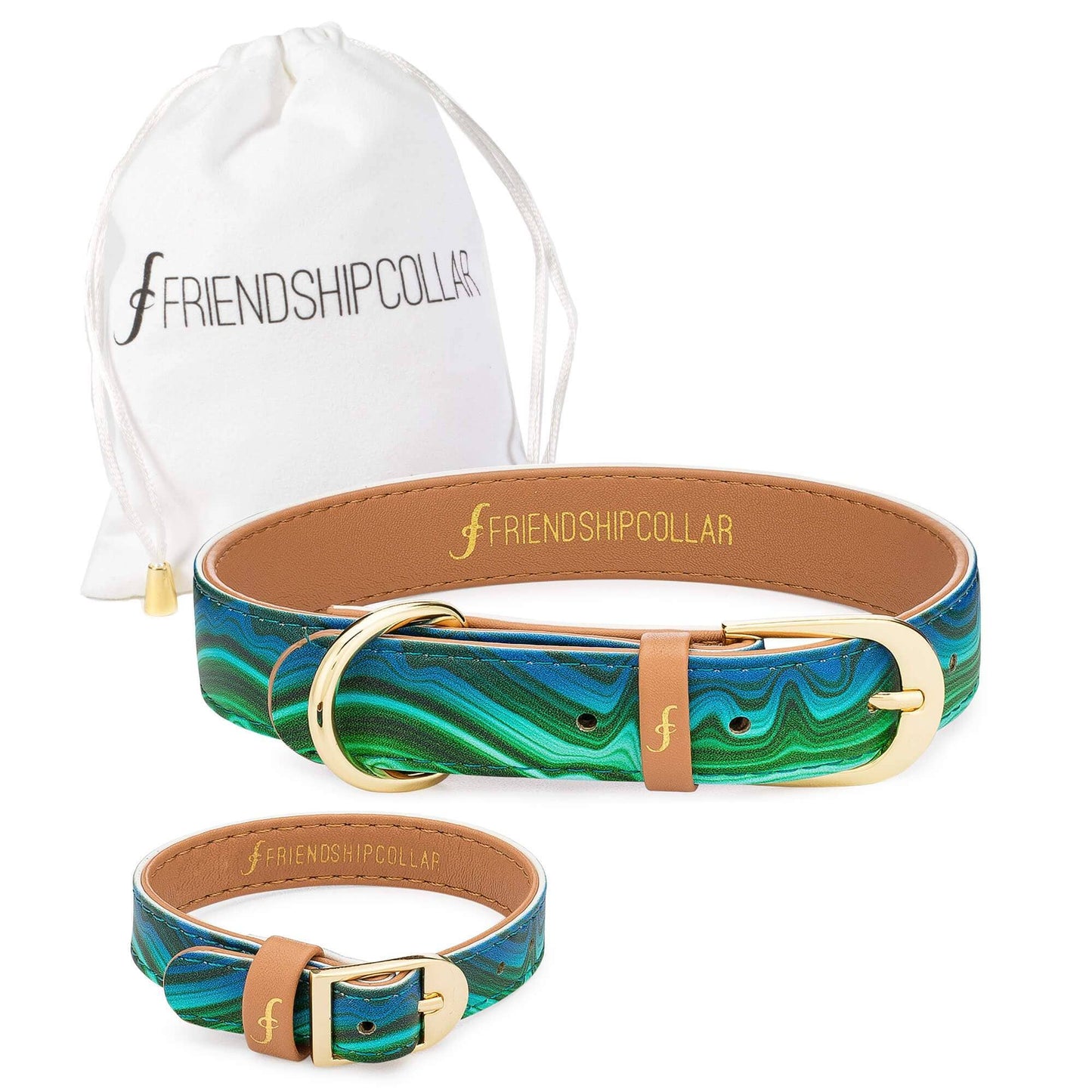 Friendship Collar - Magical Malachite Matching Collar & Bracelet - XS