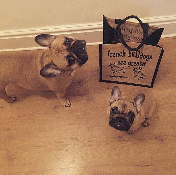 These Bags are Great - French Bulldogs are Great Bag - Jute Shopping Bag Gift Dog