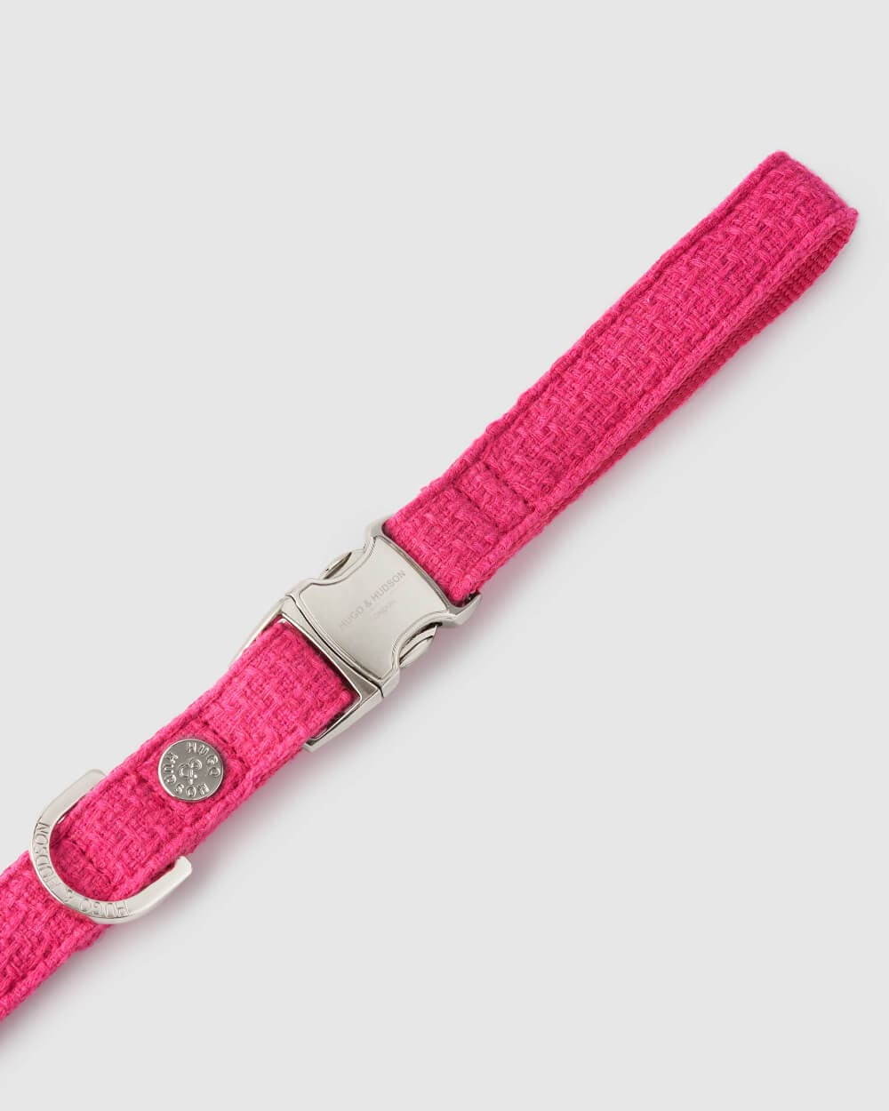 Hugo & Hudson - Pink Luxury Tweed Dog Lead - XS/S