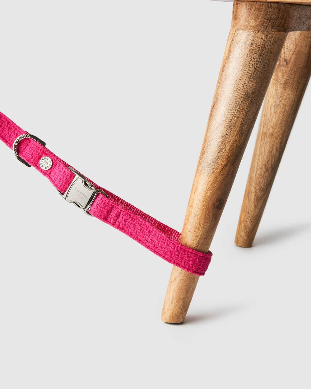 Hugo & Hudson - Pink Luxury Tweed Dog Lead - XS/S