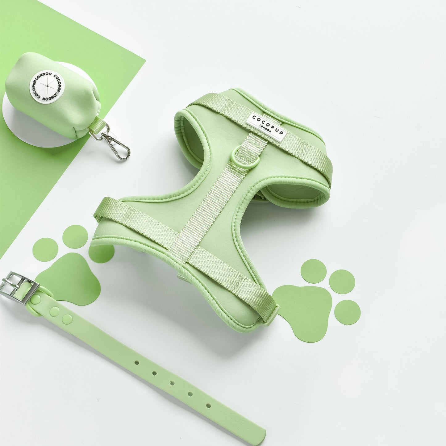 Cocopup London - NAKD Adjustable Neck Harness - Matcha - M