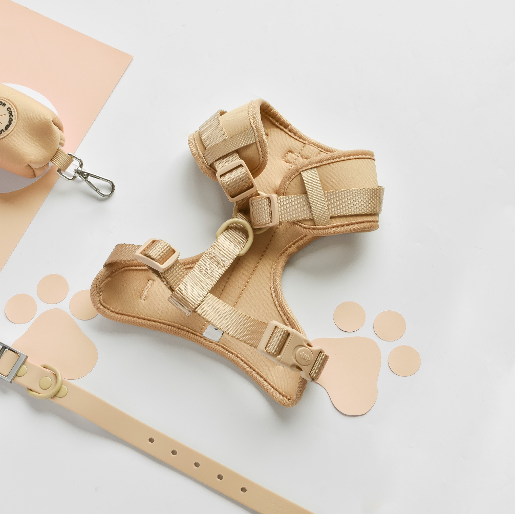 Cocopup London - NAKD Adjustable Neck Harness - Biscuit - L