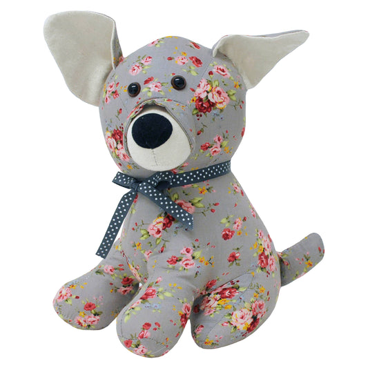 Riva Home - Floral Dog Novelty Door Stop Grey - Grey / One Size