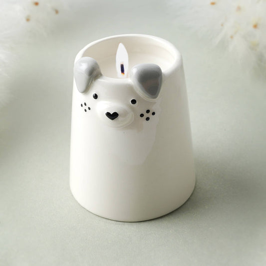 CGB Giftware - Send With Love Ceramic Dog Tealight Candle In Gift Box