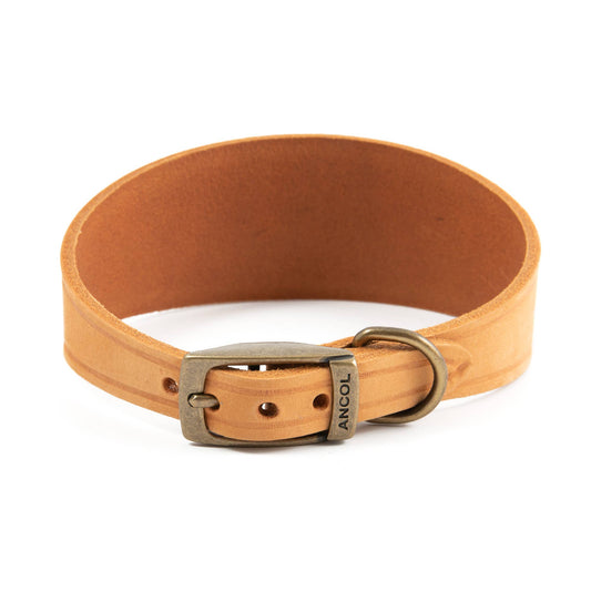 Ancol Pet Products Ltd - Timberwolf Leather Hound  Collar ( Size 30-34cm) - Mustard / 30-34cm