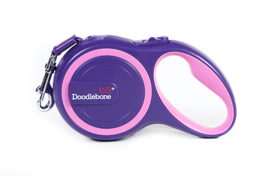 Doodlebone - Retractable Dog Lead - Violet/blush / 5m