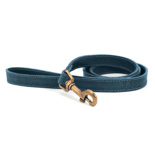 Ancol Pet Products Ltd - Timberwolf Leather Lead - various colours- 1m x 19mm - Blue / 1mx19mm