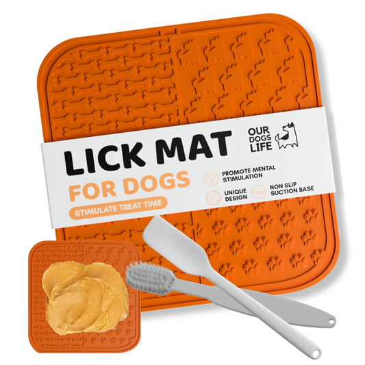 OurPetsLife - Lick Mat For Dogs with Spreader & Brush