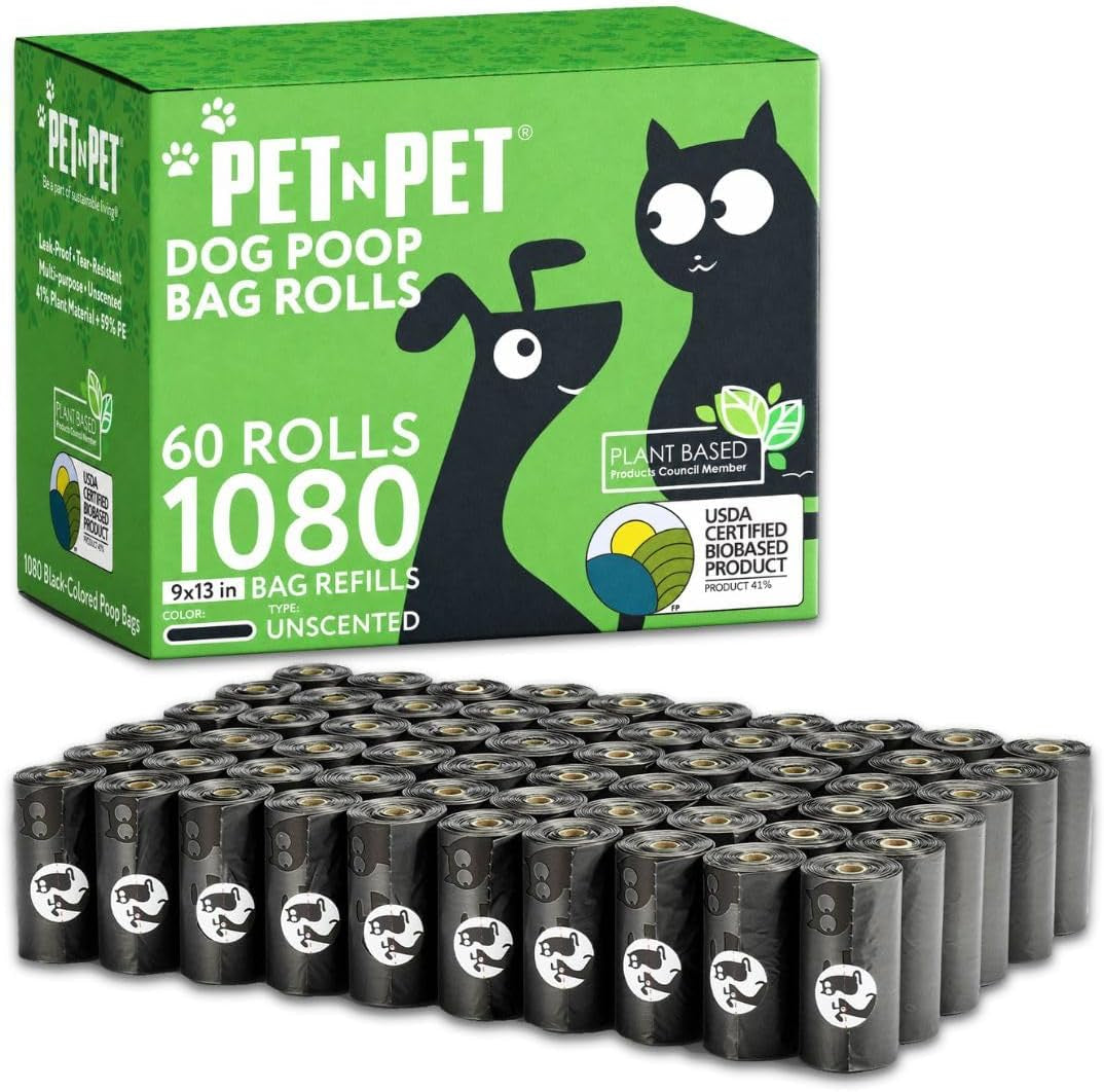 Dog Poop Bag, Leak Proof and Extra Thick, Unscented, Black