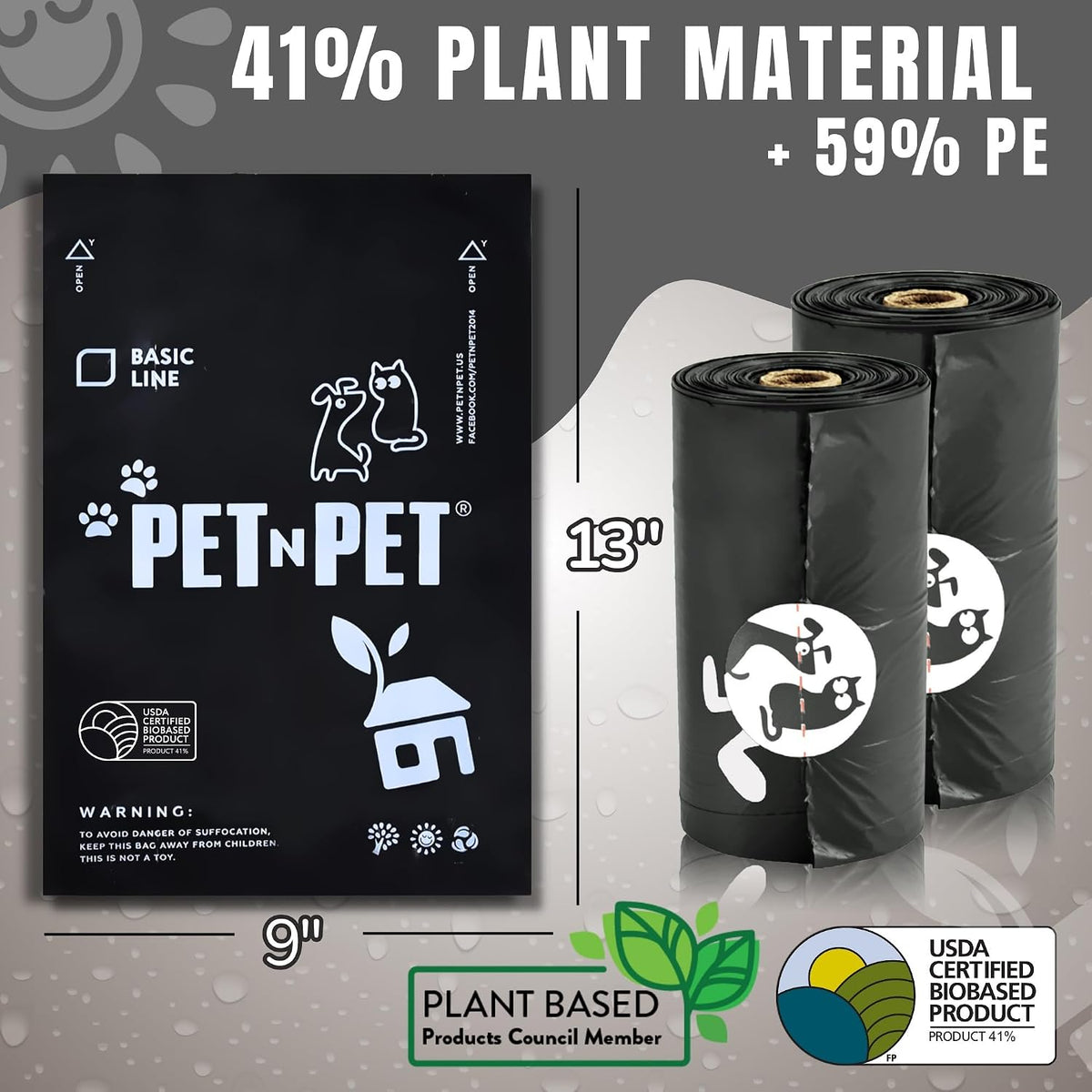 Dog Poop Bag, Leak Proof and Extra Thick, Unscented, Black