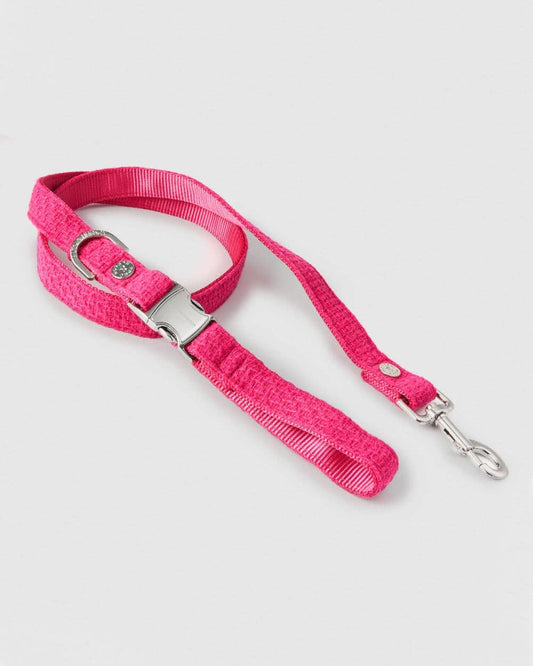 Hugo & Hudson - Pink Luxury Tweed Dog Lead - XS/S