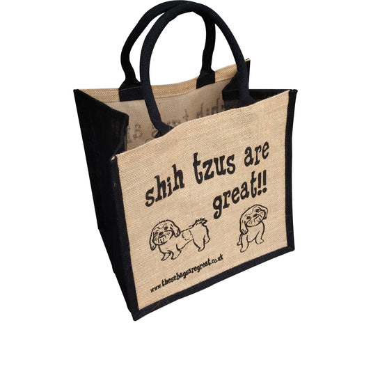 These Bags are Great - Shih Tzus are Great Bag - Jute Shopping Bag Gift Dog Breed