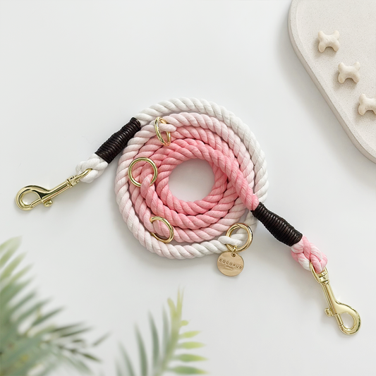Cocopup London - Double Ended Rope Lead - Baby Pink