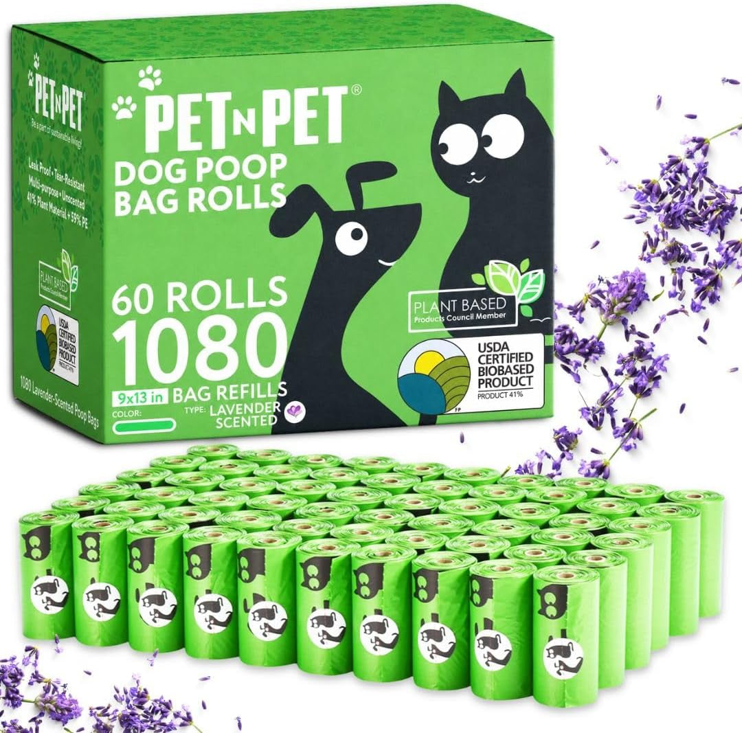 Dog Poop Bag, Leak Proof and Extra Thick, Lavender Scented