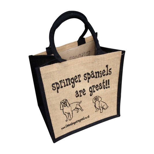 These Bags are Great - Springer Spaniels are Great Bag - Jute Shopping Bag Gift Dog