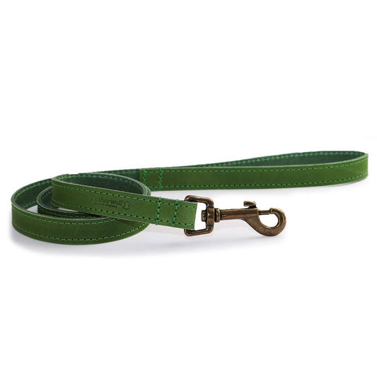Ancol Pet Products Ltd - Timberwolf Leather Lead - various colours- 1m x 19mm - Green / 1mx19mm