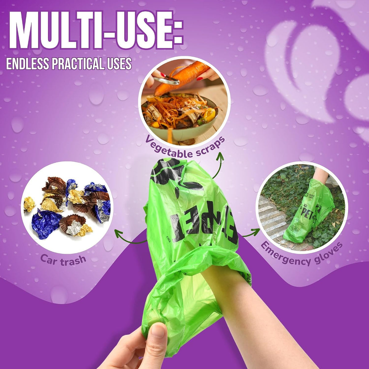 Dog Poop Bag, Leak Proof and Extra Thick, Lavender Scented