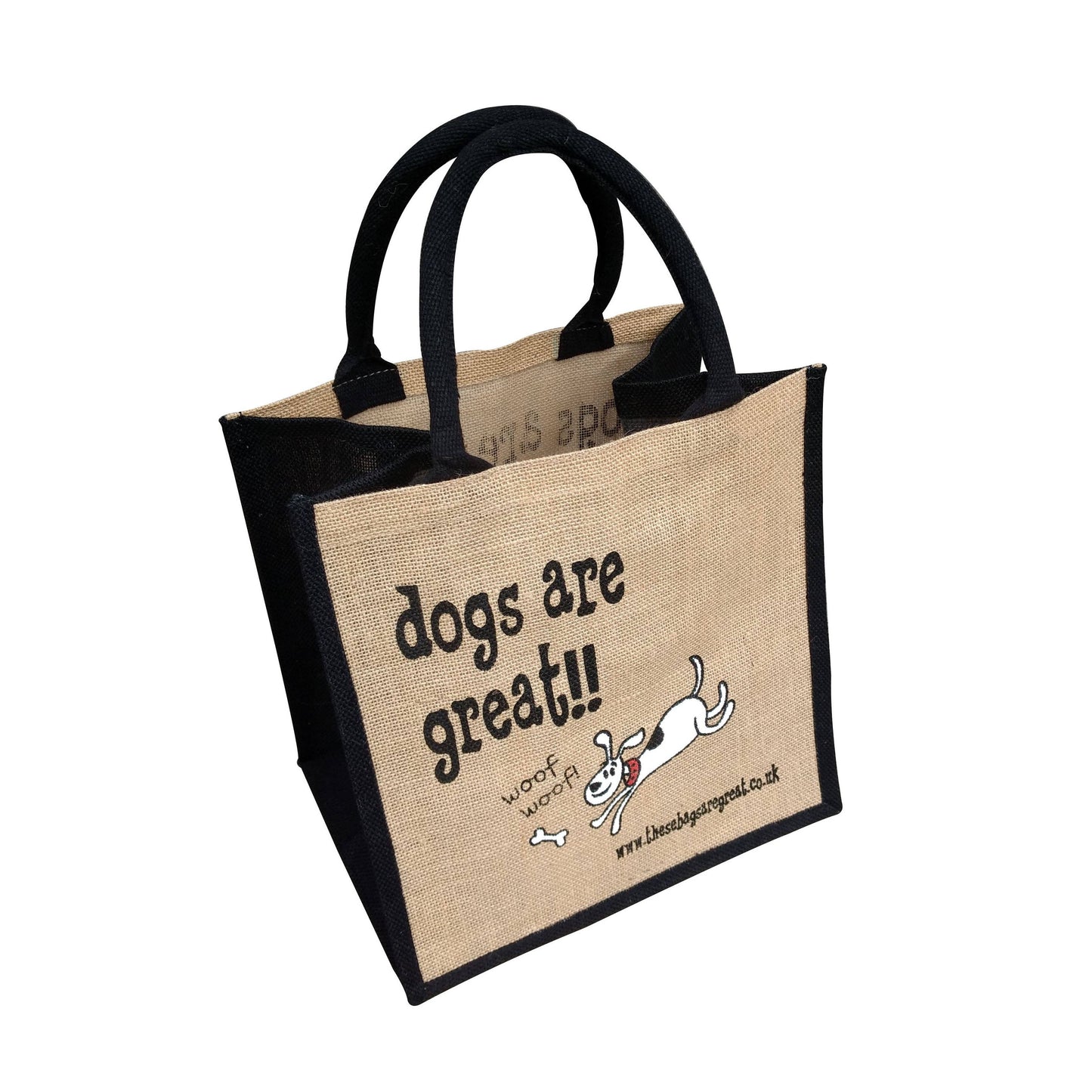 These Bags are Great - Dogs are Great Bag - Jute Shopping Bag Gift Tote Pooch Hound