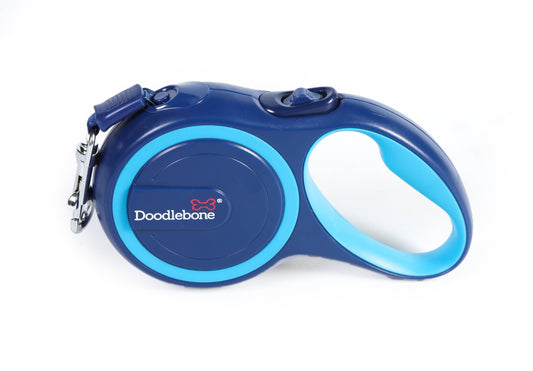 Doodlebone - Retractable Dog Lead - Sapphire/aqua / 8m