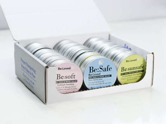 BeLoved, Natural Dog Grooming Products. - Pet Paw & Nose Balms in a Shelf Ready Pack (SRP). 18 Units.