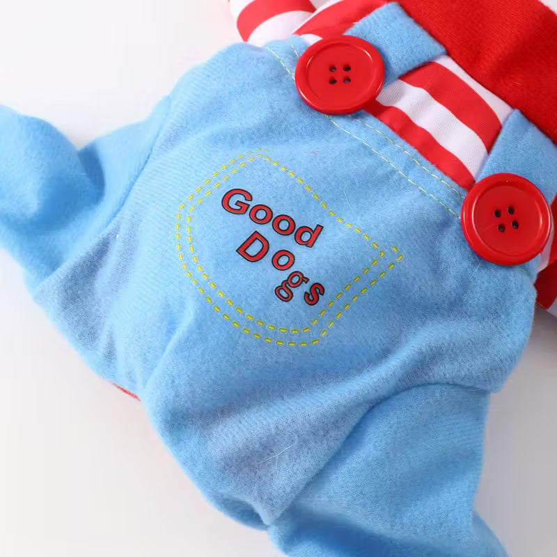 Hilarious and Cute Fun Pet Costume: Dog Outfit with Knife Accessory - Playful Halloween Transformation Dress for Dogs